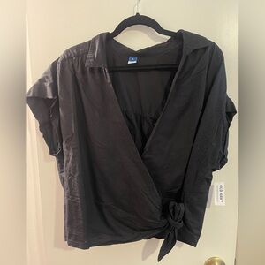 Old Navy Black Wrap Top for Women